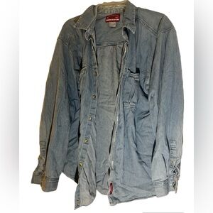 1990s Marlboro Country Store XL denim shirt, button down long sleeve jean shirt